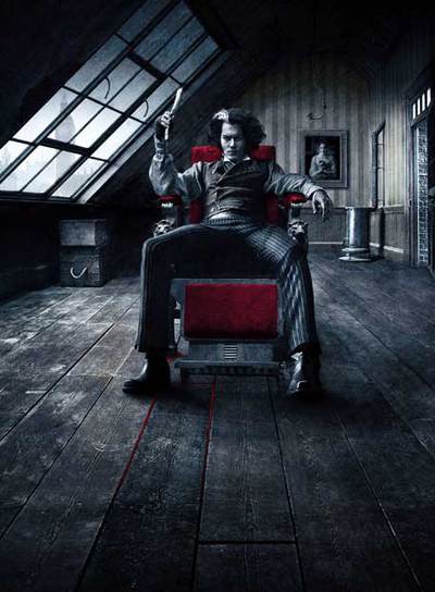 Johny Deep, en Sweenwy Todd, de Tim Burton, sobre el musical de Stephen Sondheim.