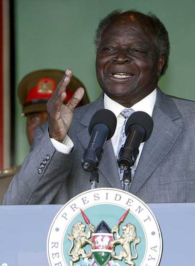 El presidente Mwai Kibaki, durante un rueda de prensa el 3 de enero en Nairobi.