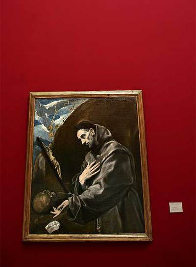 El cuadro  San Francisco en meditación , de El Greco, en el Museo de Bellas Artes de Valencia.