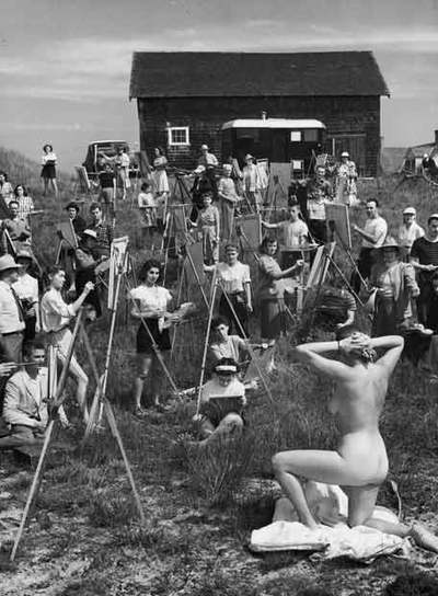  Clase de pintura en Cape Cod  (1949), de Andreas Feininger.