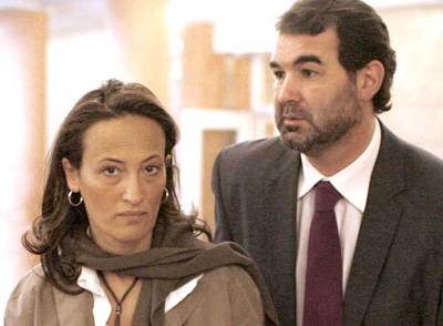 Teresa Táboas y Anxo Quintana, antes de una reunión del Consello de la Xunta.