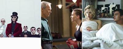 Fotogramas de las películas  Charlie y la fábrica de chocolate,  de Tim Burton;  Million Dollar Baby,  de Clint Eastwood, y  Match Point,  de Woody Allen, incluidas en la colección.