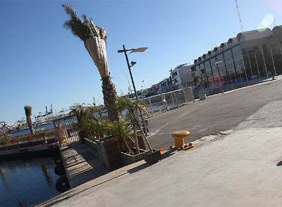 Dársena del puerto de Valencia ayer al mediodía.