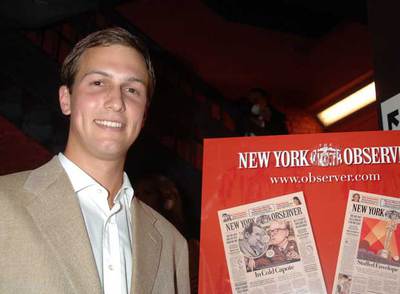 Jared Kushner, propietario del  New York Observer. 