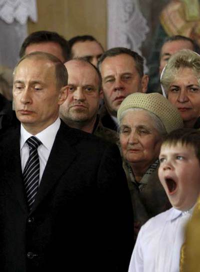 El presidente ruso, Vladímir Putin, el sábado en una misa.