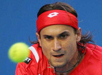 David Ferrer, durante el partido contra Juan Carlos Ferrero.