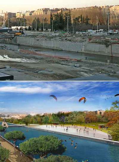 Cemento y obras en 2008, playa en 2011