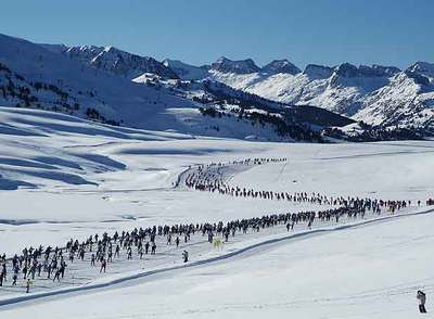 La Marcha Beret del año pasado, en la estación leridana de Baqueira Beret.