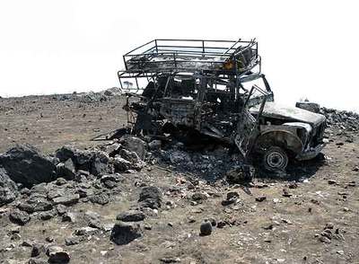 Lugar en el que fallecieron los 11 miembros de un retén de incendios en Guadalajara.