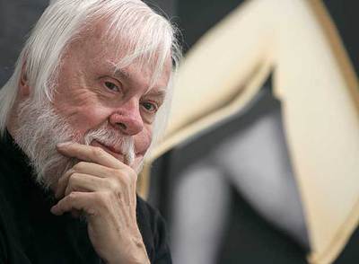 John Baldessari, en la galería madrileña en la que expone su obra más reciente.