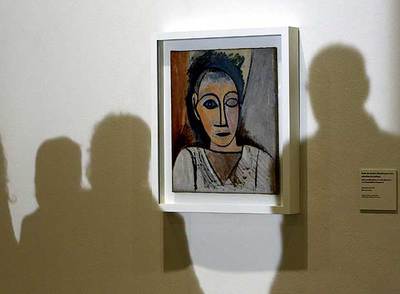  Busto de hombre (estudio para Las señoritas de Avignon, 1907),  obra de Picasso que se expone en el Reina Sofía.