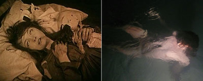 A la izquierda, fotograma de   Theend 1,  de Fernando Franco; a la derecha,  La luz azul , de Isaki Lacuesta.