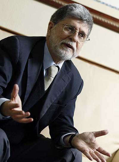 Celso Amorim, ayer en Madrid durante la entrevista.