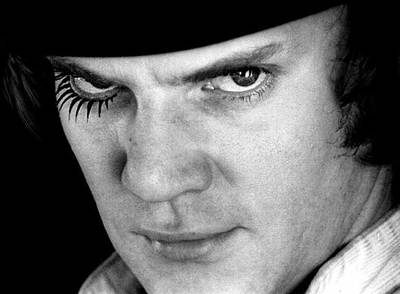 Malcom McDowell, en un fotograma de la película  La naranja mecánica,  de Stanley Kubrick.