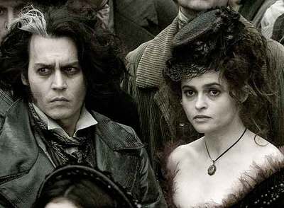 Johnny Depp y Helena Bonham Carter en  Sweeney Todd  , de Tim Burton. 