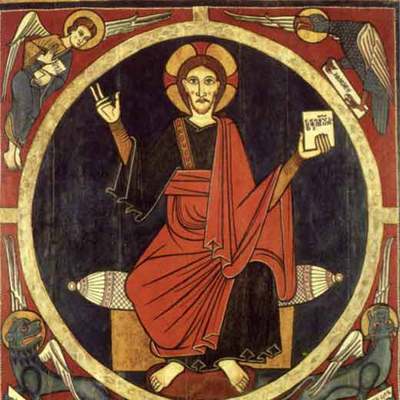 Tabla del  Baldaquín de Tost  (hacia 1200), de la colección del Museo Nacional de Arte de Cataluña (MNAC).