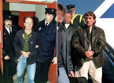 José Luis Álvarez Santacristina,  Txelis,  y Kepa Pikabea Ugalde, tras ser entregados a España en 1999 y 2001, respectivamente.