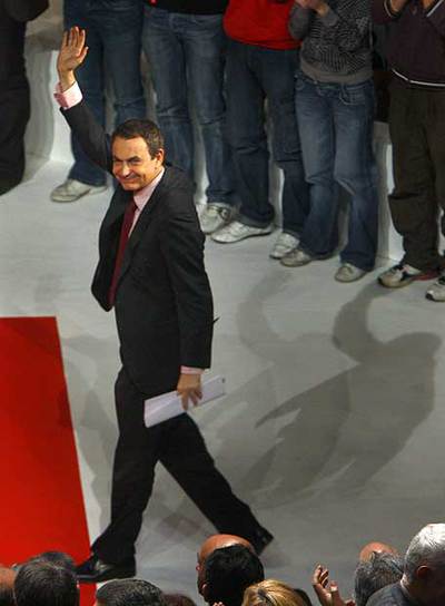 Zapatero, ayer, en un acto en Fuenlabrada, Madrid.