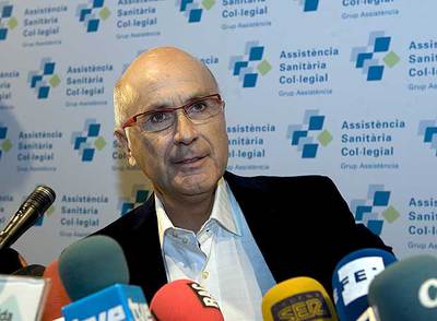 Josep Antoni Duran Lleida compareció ayer ante la prensa tras recibir el alta médica.