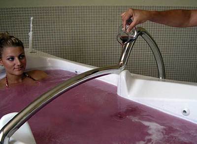 Tratamiento de  vino-spa  en el hotel vallisoletano La Vida.