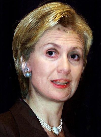  Hillary Clíntez,  con imágenes de Hillary Clinton y Rosa Díez.