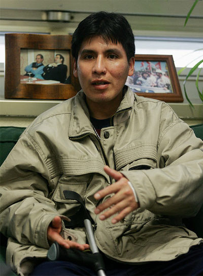 Israel Espinosa, en la sede de UGT Madrid.