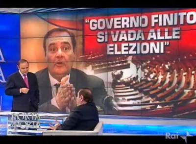 Una imagen del programa  Porta a porta  que presenta Bruno Vespa en la RAI desde 1996.