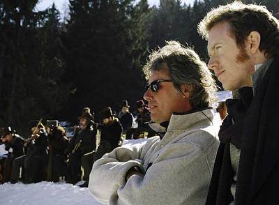 El escritor y cineasta Alessandro Baricco (izquierda) y el músico Daniel Harding, en el rodaje de la película  Lezione 21. 