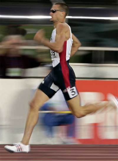 Jeremy Wariner, en la final de los 400 metros de Helsinki.