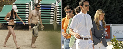 Ana María Rodríguez y José Bono; Amelia, con su novio, Manuel Martos, en Ibiza; José Bono hijo, acompañado por Carolina Aresu, durante una prueba hípica.