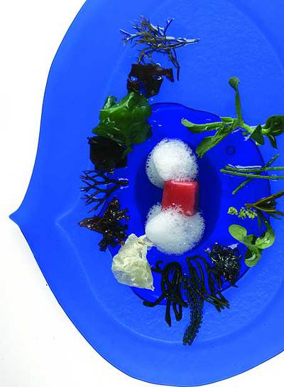 El plato  Mar , creado en El Bulli con distintas variedades de algas frescas.
