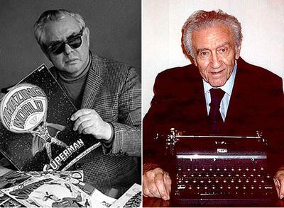 Joe Shuster y Jerry Siegel (derecha), cocreadores de Superman.