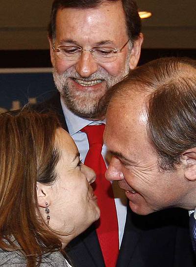 Mariano Rajoy, Soraya Sáenz de Santamaría y Pío García Escudero.