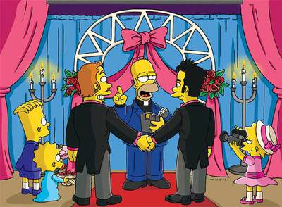  Los Simpson,  en una boda gay.