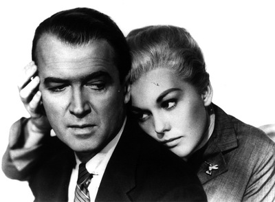James Stewart y Kim Novak, en una imagen de la película  Vértigo,  de Alfred Hitchcock.