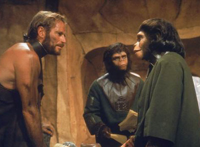 El actor Charlton Heston, en una escena de  El planeta de los simios. 