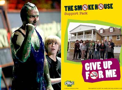 Imagen de la serie  My dad is better than your dad  (izquierda) y del programa  The smoke house 