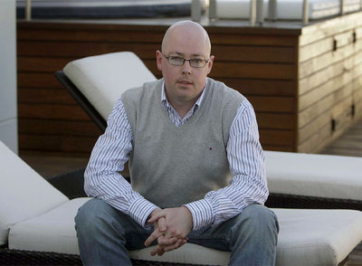 John Boyne, autor de  El niño del pijama de rayas,  retratado ayer en Barcelona.