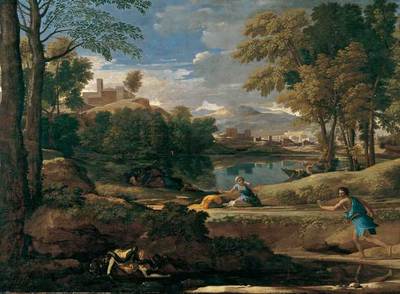  Paisaje con un hombre muerto por una serpiente,  de Poussin, propiedad de la National Gallery de Londres y expuesto en Nueva York.
