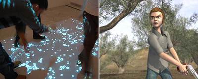 A la izquierda,  Life Floor,  de Román Torre; a la derecha, imagen de  Wall in my heart , de Radwan Kasmiya.