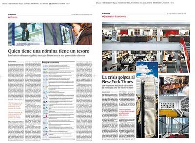 Páginas del nuevo diseño del suplemento  Negocios  que se estrena mañana.