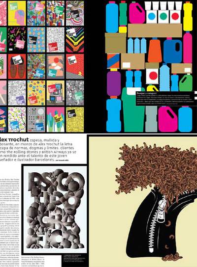 Las páginas interiores del reportaje sobre el diseñador Alex Trochut.