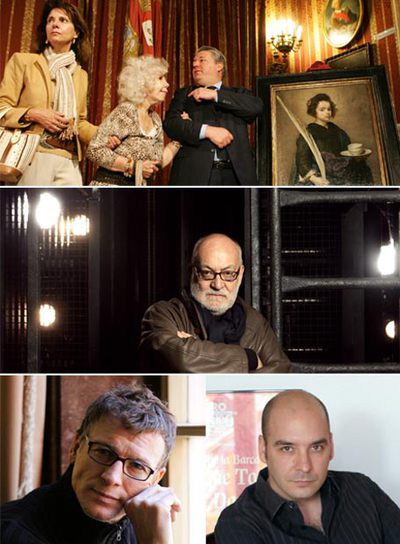 Sobre estas líneas, Juan Carlos Marset y la duquesa de Alba  en el Ayuntamiento de Sevilla en 2007. Debajo, Gerardo Vera, Eduardo Vasco y, a su izquierda, Nacho Duato. rn p. cabo  c. manuel  r. cancio