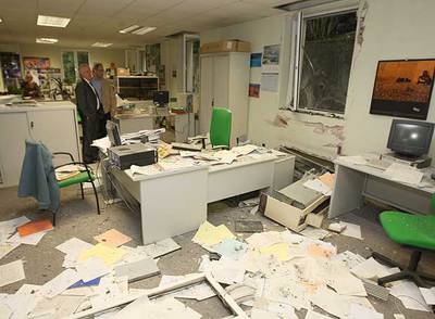 Los daños del atentado de Osalan