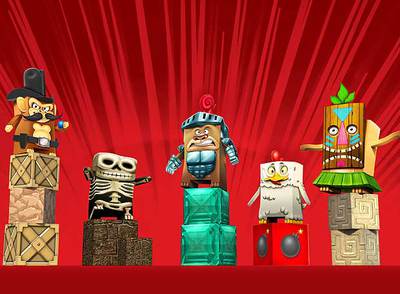 Los personajes de  Boom blox. 