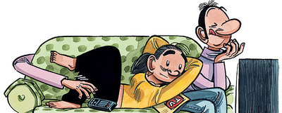 Emilia y Mauricio,  La parejita  original, obra del dibujante Manel Fontdevila.