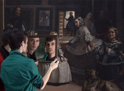 Fotograma de  Two mirrors,  de Adad Hannah, vídeo grabado en el Museo del Prado.