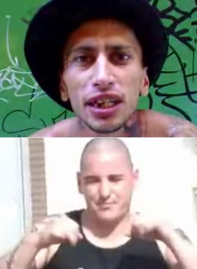 El Batu (arriba) y Mario Baquero,  El Cobra,  en sus vídeos de YouTube.