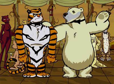 Fotograma de la película animada  Crisis carnívora. 