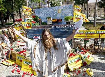 Un 'Arca de Noé' en protesta por la política agraria europea